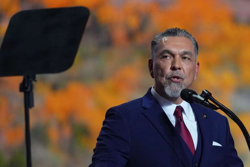 Republican candidate for the U.S. House in New Mexico, Greg Cunningham, gives a speech at the Republican convention in Dallas.